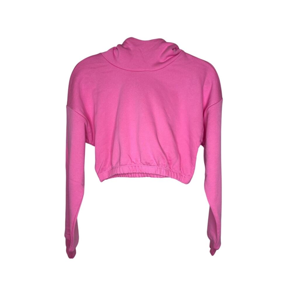 Naked Wardrobe NWOT Pink Cropped Hoodie Sweatshirt Pullover S Athleisure Y2K